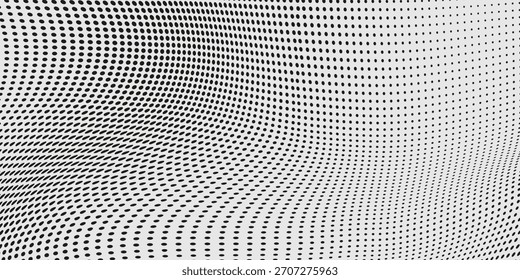 Dotted gradient halftone background. Horizontal seamless dots pattern in pop art style. Abstract modern stylish texture. Vector illustration.