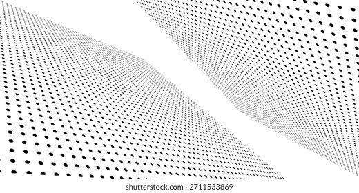 Gepunkteter Farbverlauf-Halbtonhintergrund. Horizontales, nahtloses Punktmuster im Pop-Art-Stil. Abstrakte moderne, stilvolle Textur. Vektorgrafik.