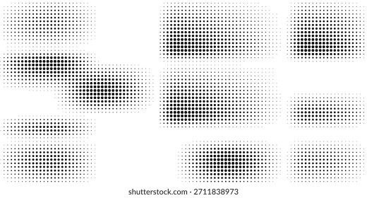 Fondo de semitono de degradado punteado. Horizontal patrón de puntos sin fisuras en estilo pop art. Abstractas textura moderna con estilo. Ilustración vectorial.
