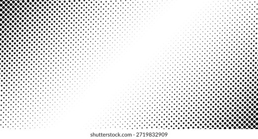 Dotted gradient halftone background. Horizontal seamless dots pattern in pop art style. Abstract modern stylish texture. Vector eps 10