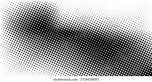 Fondo de semitono de degradado punteado. Horizontal patrón de puntos sin fisuras en estilo pop art. Abstractas textura moderna con estilo. Ilustración vectorial.