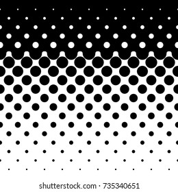 Dotted gradient halftone seamless pattern / texture vector illustration, black & white texture backdrop