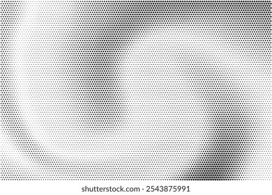 Dotted gradient pattern. Halftone textured effect. Vector grunge noisy abstract bg. Wavy radial grainy elements on white backdrop. Radiate shade with pixels