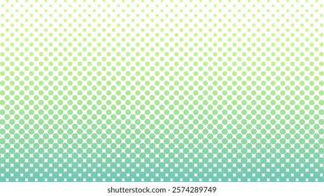 Dotted gradient vector illustration, green halftone background