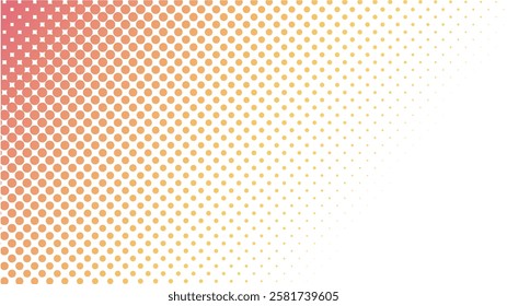Dotted gradient vector illustration, salmon pink halftone background