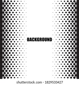 Dotted gradient vector illustration, white and black halftone background, vertical seamless, monochrome dots texture backdrop, retro effect, Vintage Pattern.