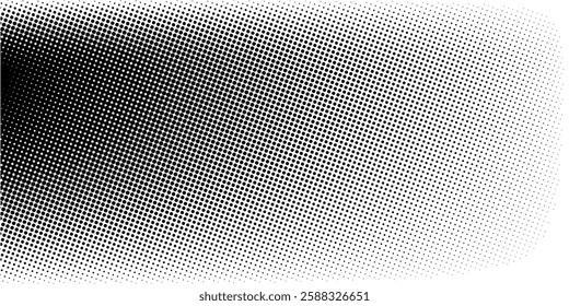 Dotted gradient vector illustration, white and black halftone background, horizontal seamless dotted lines, monochrome dots texture backdrop, retro effect. modern	
