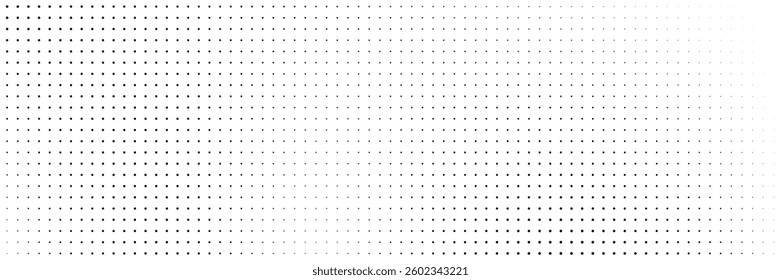 Dotted gradient vector illustration, white and black halftone background, horizontal seamless dotted lines, monochrome dots texture backdrop, retro effect. modern