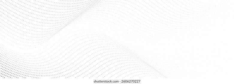 Dotted gradient vector illustration, white and black halftone background, horizontal seamless dotted lines, monochrome dots texture backdrop, retro effect. modern