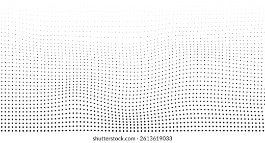 Dotted gradient vector illustration, white and black halftone background, horizontal seamless dotted lines, monochrome dots texture backdrop, retro effect. modern	
