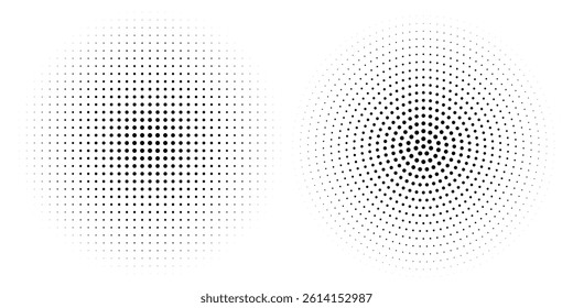 Dotted gradient vector illustration, white and black halftone background, horizontal seamless dotted lines, monochrome dots texture backdrop, retro effect. modern	

