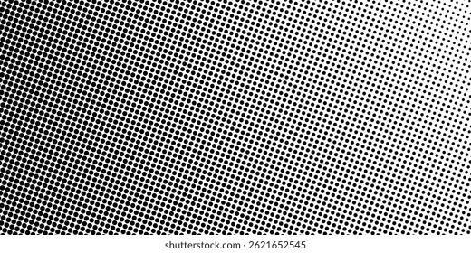 Dotted gradient vector illustration, white and black halftone background, horizontal seamless dotted lines, monochrome dots texture backdrop, retro effect. modern