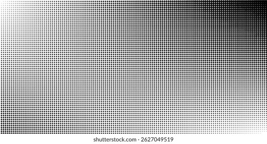 Dotted gradient vector illustration, white and black halftone background, horizontal seamless dotted lines, monochrome dots texture backdrop, retro effect. modern
