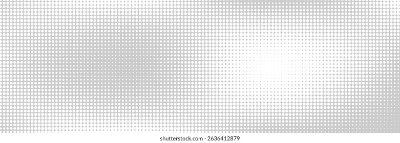 Dotted gradient vector illustration, white and black halftone background, horizontal seamless dotted lines, monochrome dots texture backdrop, retro effect. modern