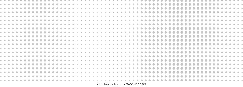Ilustração de vetor de gradiente pontilhado, fundo de meio-tom branco e preto, linhas pontilhadas horizontais sem costura, fundo de textura de pontos monocromáticos, efeito retro. moderno