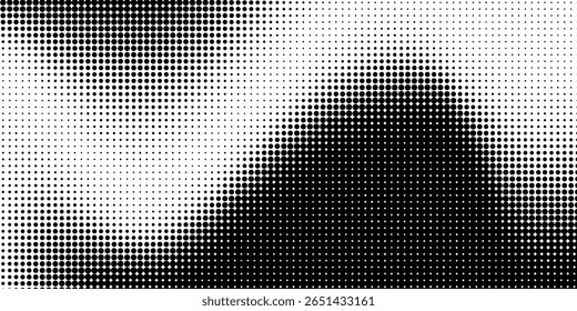 Dotted gradient vector illustration, white and black halftone background