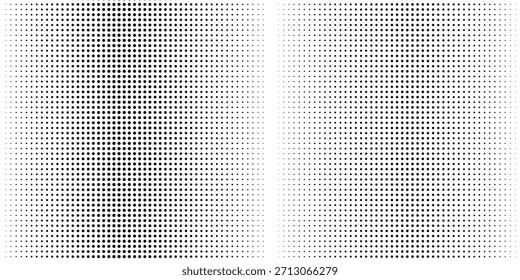 Ilustración vectorial de degradado punteado, fondo de semitono blanco y negro, líneas punteadas Horizontales sin costuras, telón de fondo de textura de puntos monocromáticos, efecto retro. moderno	
