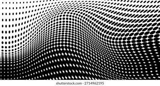 Dotted gradient vector illustration, white and black halftone background 