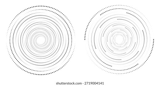 Gepunktete Farbverlauf-Vektorgrafik, weißer und schwarzer Halbtonhintergrund, horizontale, nahtlose, gepunktete Linien, einfarbige Punkte, Textur-Hintergrund, Retro-Effekt. modern	