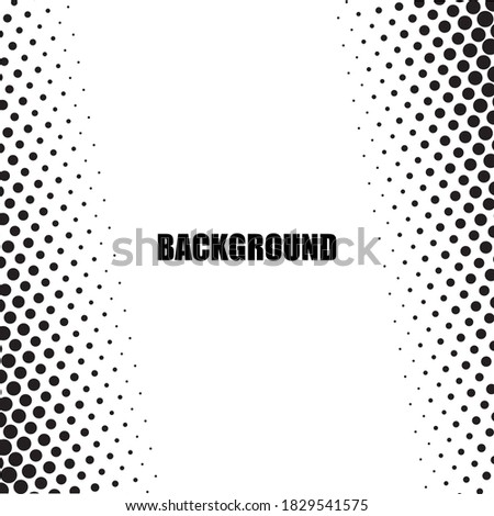 Dotted gradient vector illustration, white and black halftone background, vertical seamless, monochrome dots texture backdrop, retro effect, Vintage Pattern.