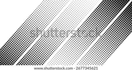 Dotted gradient vector illustration, white and black halftone background, horizontal seamless dotted lines, monochrome dots texture backdrop, retro effect. modern