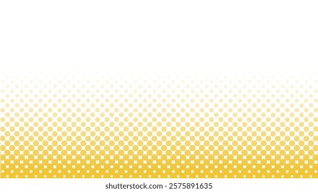 Dotted gradient vector illustration, yellow halftone background