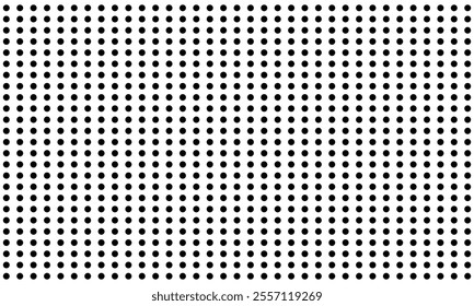 Dotted gradient vector pattern illustration, white and black halftone polka background graphic, horizontal seamless circle dotted lines, monochrome dots texture backdrop, retro popart effect half tone