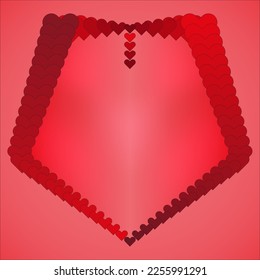 Dotted Gradient Vector Pentagon Heart - Shutterstock ID 2255991291