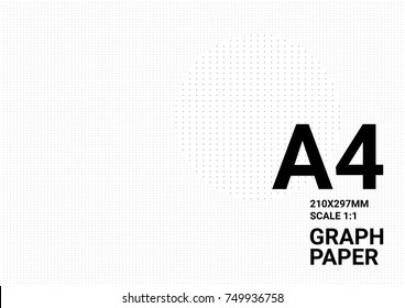 Dotted Graph Paper Background With Plotting Dots Ruler Guide Grid Texture For Calligraphy Drawing Layout. Vector Graph Paper Background 4A Template.