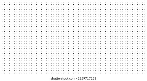 Dotted graph paper with grid. Polka dot pattern, geometric texture for calligraphy drawing or writing. Blank sheet of note paper, school notebook. Vector illustration