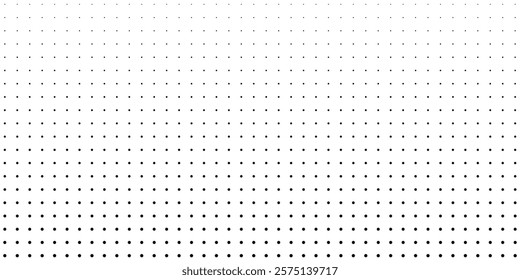 Dotted graph paper with grid. Polka dot pattern, geometric seamless texture for calligraphy drawing or writing. Blank sheet of note paper, school notebook.	