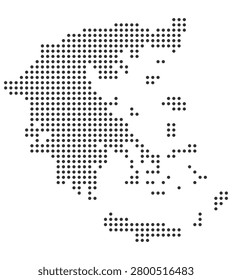 Dotted Greece map, black dot map of Greece, vector illustration
