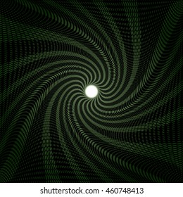 Dotted green spiral vector illustration.