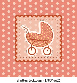dotted greeting card for baby girl