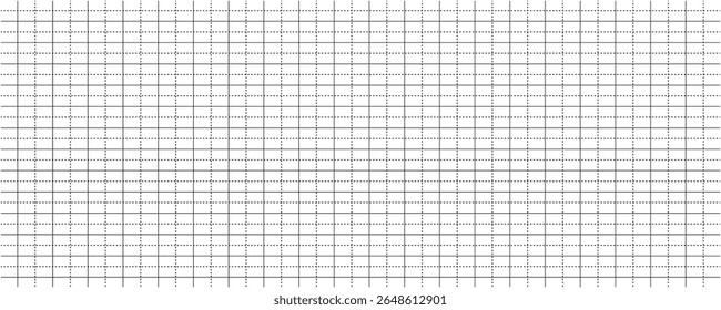 Dotted grid paper pattern vector background with solid horizontal lines, suitable for architectural drawings, technical plans, engineering diagrams, or precise digital design and layout projects
