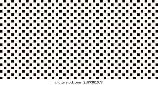 Dotted grid seamless pattern for bullet journal. Black point texture. Black dot grid for notebook paper. Vector illustration on white background.