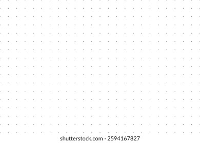 Dotted grid seamless pattern for bullet journal. Gray point texture on a transparent background. Gray dot grid for notebook paper. Vector