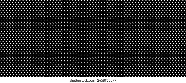 Padrão sem emenda de grade pontilhada para diário de marcadores. textura de ponto branco. grade de pontos brancos para papel de notebook. ponto branco no plano de fundo preto escuro. 