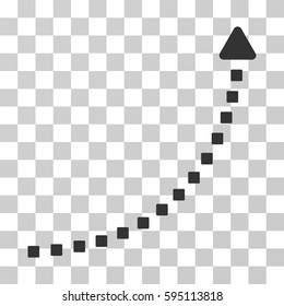 Dotted Growth Line icon. Vector illustration style is flat iconic symbol, gray color, transparent background. Designed for web and software interfaces.