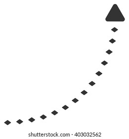 Dotted Growth Line vector toolbar icon. Style is flat icon symbol, color, white background, rhombus dots.