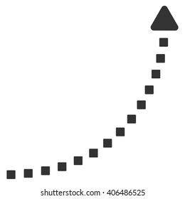 Dotted Growth Line vector toolbar icon. Style is flat icon symbol, gray color, white background, square dots.