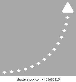 Dotted Growth Line vector toolbar icon. Style is flat icon symbol, white color, silver background, rhombus dots.