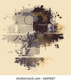 dotted grunge background,vector illustration