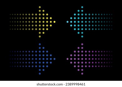 Dotted haftone arrow vector illustration.