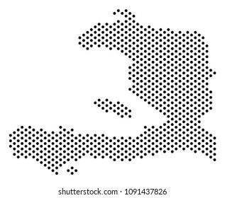 Dotted Haiti map. Vector territory scheme. Cartographic composition of Haiti map created from spheric elements.