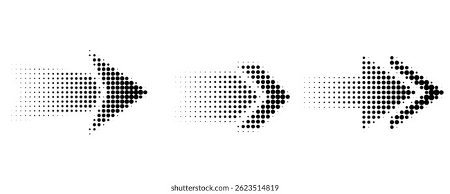 Dotted halftone arrows set in sports style