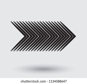 Dotted halftone arrow.Vector illustration.