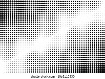 Dotted Halftone Background. Black and White Pattern. Fade Pop-art Texture. Modern Grunge Overlay. Vector illustration