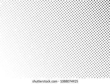 Dotted Halftone Background. Black and White Abstract Backdrop. Monochrome Pop-art Texture. Modern Dots Pattern. Vector illustration