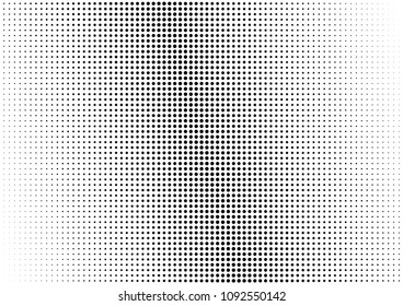 Dotted Halftone Background. Black and White Texture. Distressed Overlay. Monochrome Fade Backdrop. Vector illustration